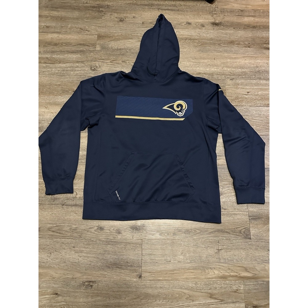 Los Angeles Rams Nike Mens L Therma Fit Hoodie Sweatshirt‎ NFL LA Rams Football